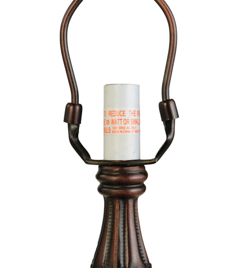 Meyda Lighting Sierra Prairie Mission 12" Mahogany Bronze Mini Table Lamp With Amber Shade Glass