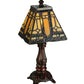 Meyda Lighting Sierra Prairie Mission 12" Mahogany Bronze Mini Table Lamp With Amber Shade Glass