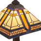 Meyda Lighting Sierra Prairie Mission 16" Mahogany Bronze Accent Table Lamp With Beige and Amber Shade Glass