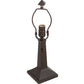 Meyda Lighting Sierra Prairie Mission 16" Mahogany Bronze Accent Table Lamp With Beige and Amber Shade Glass