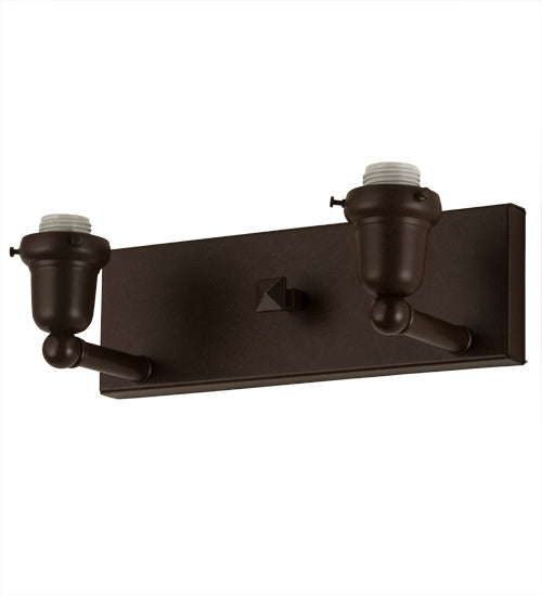 Meyda Lighting Sierra Prairie Mission 17" 2-Light Cafe Noir Wall Sconce With Yellow & Beige Shade Glass