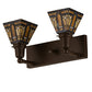 Meyda Lighting Sierra Prairie Mission 17" 2-Light Cafe Noir Wall Sconce With Yellow & Beige Shade Glass