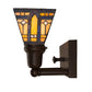 Meyda Lighting Sierra Prairie Mission 17" 2-Light Cafe Noir Wall Sconce With Yellow & Beige Shade Glass