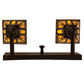 Meyda Lighting Sierra Prairie Mission 17" 2-Light Cafe Noir Wall Sconce With Yellow & Beige Shade Glass