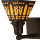 Meyda Lighting Sierra Prairie Mission 17" 2-Light Cafe Noir Wall Sconce With Yellow & Beige Shade Glass
