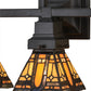 Meyda Lighting Sierra Prairie Mission 20" 3-Light Mahogany Bronze Vanity Light With Multi-Colored Shade Glass