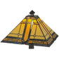 Meyda Lighting Sierra Prairie Mission 21" Mahogany Bronze Table Lamp With Multi-Colored Shade Glass