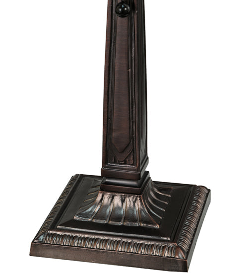 Meyda Lighting Sierra Prairie Mission 21" Mahogany Bronze Table Lamp With Multi-Colored Shade Glass