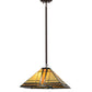 Meyda Lighting Sierra Prairie Mission 25" 2-Light Mahogany Bronze Pendant Light With Multi-Colored Shade Glass