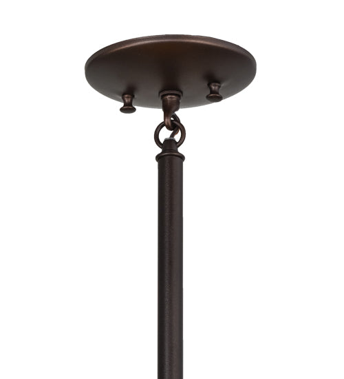 Meyda Lighting Sierra Prairie Mission 25" 2-Light Mahogany Bronze Pendant Light With Multi-Colored Shade Glass