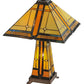 Meyda Lighting Sierra Prairie Mission 25" 2-Light Table Lamp With Multi-Colored Shade Glass and Lighted Base