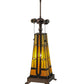 Meyda Lighting Sierra Prairie Mission 25" 2-Light Table Lamp With Multi-Colored Shade Glass and Lighted Base