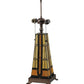 Meyda Lighting Sierra Prairie Mission 25" 2-Light Table Lamp With Multi-Colored Shade Glass and Lighted Base