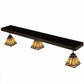 Meyda Lighting Sierra Prairie Mission 46" 3-Light Exterior Oil Rubbed Bronze Island Flush Mount Light With Beige & Blue Stained Shade Glass
