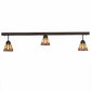 Meyda Lighting Sierra Prairie Mission 46" 3-Light Exterior Oil Rubbed Bronze Island Flush Mount Light With Beige & Blue Stained Shade Glass