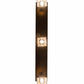 Meyda Lighting Sierra Prairie Mission 46" 3-Light Exterior Oil Rubbed Bronze Island Flush Mount Light With Beige & Blue Stained Shade Glass