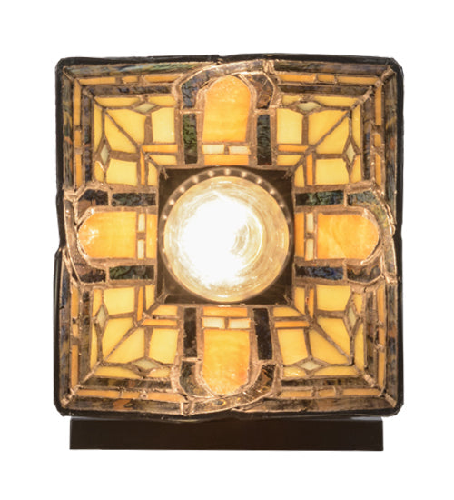 Meyda Lighting Sierra Prairie Mission 5" Mahogany Bronze Wall Sconce With Multi-Colored Shade Glass
