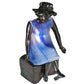 Meyda Lighting Silhouette 10" Solid Brass Passing Time Accent Table Lamp With Blue Shade