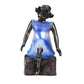Meyda Lighting Silhouette 10" Solid Brass Passing Time Accent Table Lamp With Blue Shade
