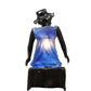 Meyda Lighting Silhouette 10" Solid Brass Passing Time Accent Table Lamp With Blue Shade