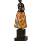 Meyda Lighting Silhouette 16" Mahogany Bronze Jayne Swayne Accent Table Lamp With Multi-Colored Shade Glass