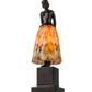 Meyda Lighting Silhouette 16" Mahogany Bronze Jayne Swayne Accent Table Lamp With Multi-Colored Shade Glass