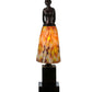 Meyda Lighting Silhouette 16" Mahogany Bronze Jayne Swayne Accent Table Lamp With Multi-Colored Shade Glass