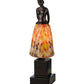 Meyda Lighting Silhouette 16" Mahogany Bronze Jayne Swayne Accent Table Lamp With Multi-Colored Shade Glass