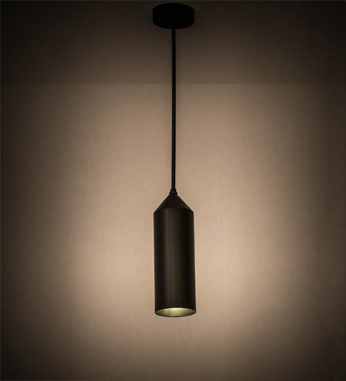 Meyda Lighting Silo 4" Satin Black & Wrought Iron Mini Pendant Light