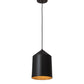 Meyda Lighting Silo 9" Black Textured & Champagne Metallic Pendant Light