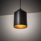 Meyda Lighting Silo 9" Black Textured & Champagne Metallic Pendant Light