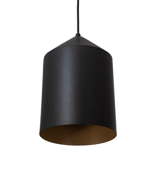Meyda Lighting Silo 9" Black Textured & Champagne Metallic Pendant Light