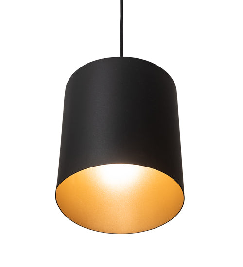 Meyda Lighting Silo 9" Black Textured & Champagne Metallic Pendant Light