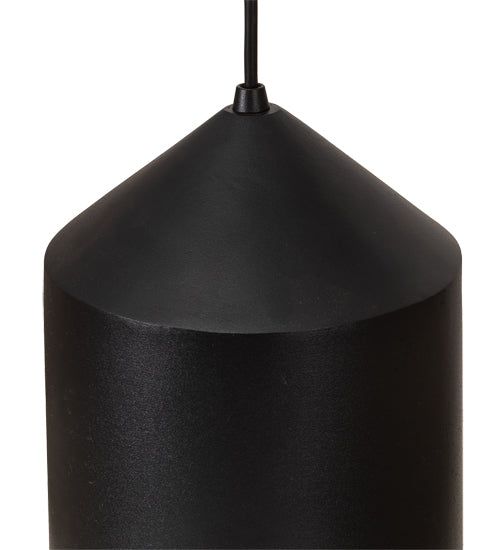 Meyda Lighting Silo 9" Black Textured & Champagne Metallic Pendant Light