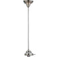 Meyda Lighting Silver Cloth Covered Paddle Socket Hanger Pendant Light With 4" Polished Nickel Fitter