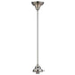 Meyda Lighting Silver Cloth Covered Paddle Socket Hanger Pendant Light With 4" Polished Nickel Fitter