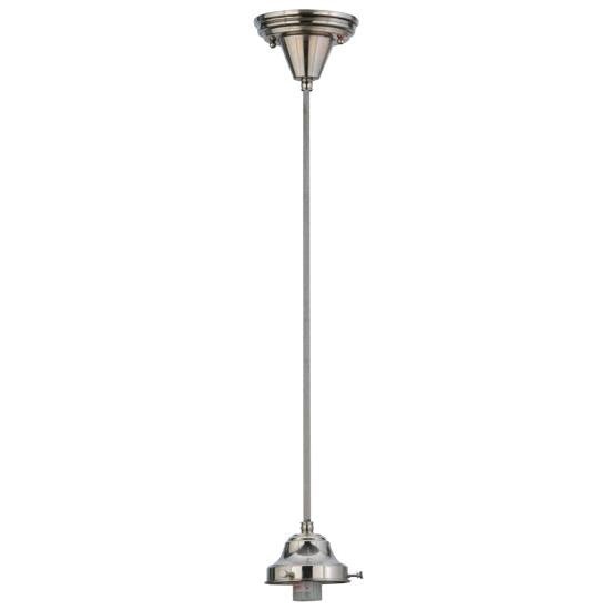 Meyda Lighting Silver Cloth Covered Paddle Socket Hanger Pendant Light With 4" Polished Nickel Fitter