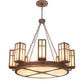 Meyda Lighting Silverton 54" 16-Light Rusty Nail & Vintage Copper Chandelier With Beige Sahara Taupe & Fleshtone Idalight Shade