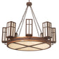 Meyda Lighting Silverton 54" 16-Light Rusty Nail & Vintage Copper Chandelier With Beige Sahara Taupe & Fleshtone Idalight Shade
