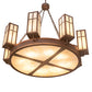 Meyda Lighting Silverton 54" 16-Light Rusty Nail & Vintage Copper Chandelier With Beige Sahara Taupe & Fleshtone Idalight Shade