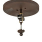 Meyda Lighting Simple 13" 2-Light Rust Over Wrought Iron Flush Mount Light With Silver Mica Shade Glass