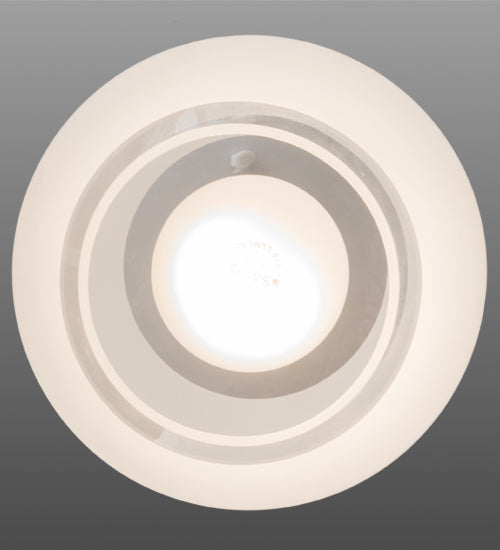 Meyda Lighting Sitka 6" White Mini Pendant Light With Frosted White Shade Glass