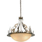 Meyda Lighting Ski Adventure 30" 4-Light Antique Copper Inverted Pendant Light With Beige Shade