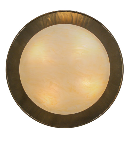 Meyda Lighting Ski Adventure 30" 4-Light Antique Copper Inverted Pendant Light With Beige Shade