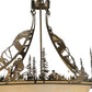 Meyda Lighting Ski Adventure 30" 4-Light Antique Copper Inverted Pendant Light With Beige Shade