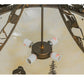 Meyda Lighting Ski Adventure 30" 4-Light Antique Copper Inverted Pendant Light With Beige Shade