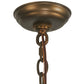 Meyda Lighting Ski Adventure 30" 4-Light Antique Copper Inverted Pendant Light With Beige Shade