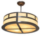 Meyda Lighting Smythe 22" 4-Light Timeless Bronze Pendant Light With Beige Sahara Taupe Idalight Shade