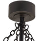 Meyda Lighting Smythe 44" 8-Light Wrought Iron Chandelier With Quarrystone Optyka-Lite Shade and Fan