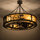 Meyda Lighting Smythe 44" 8-Light Wrought Iron Chandelier With Quarrystone Optyka-Lite Shade and Fan